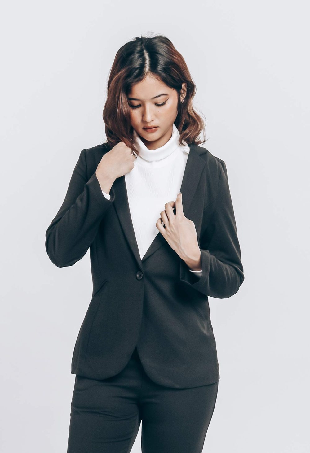 Solid Black Plain Curated Jacket