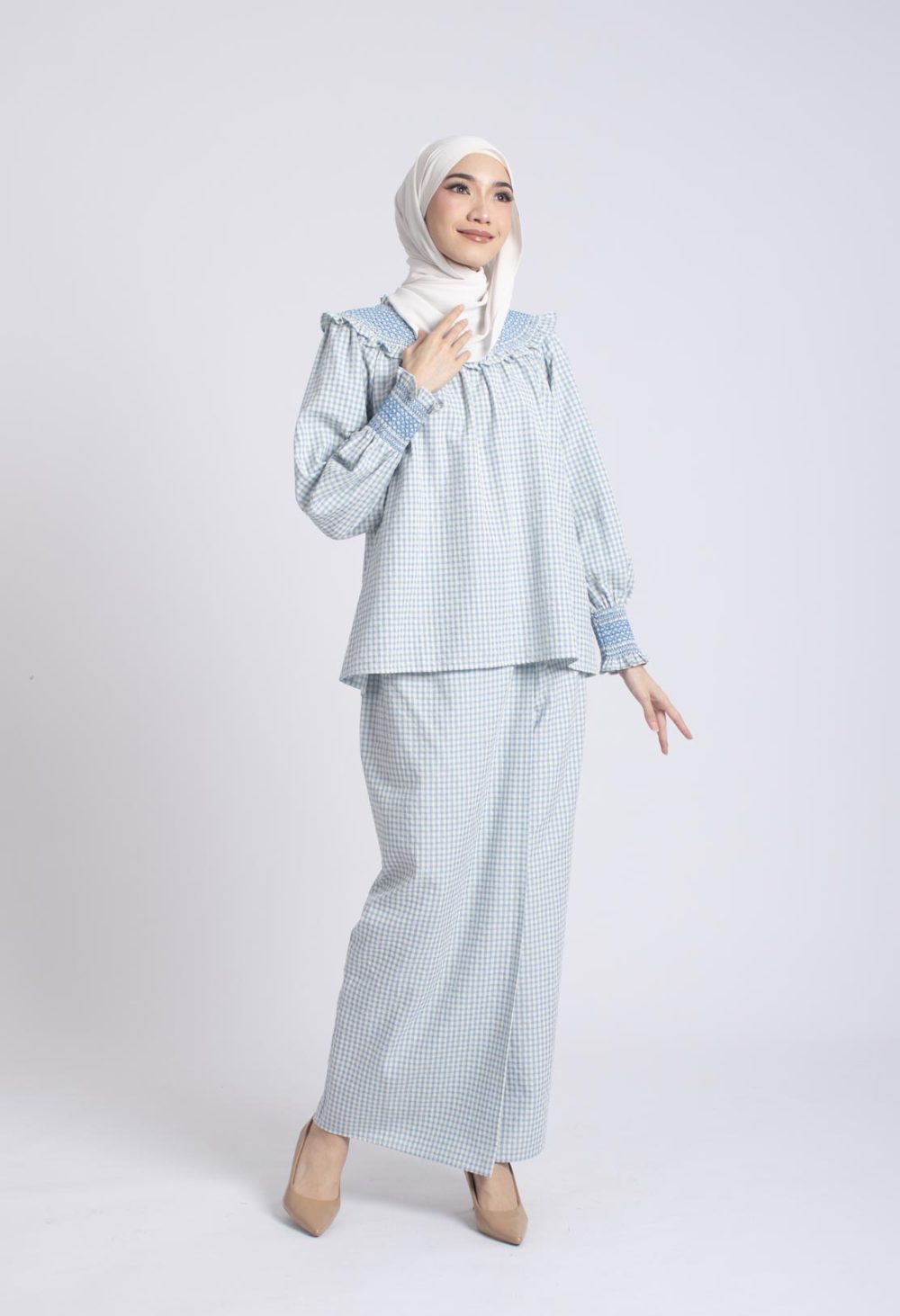 Kurung Modern Smocking (BLUE)